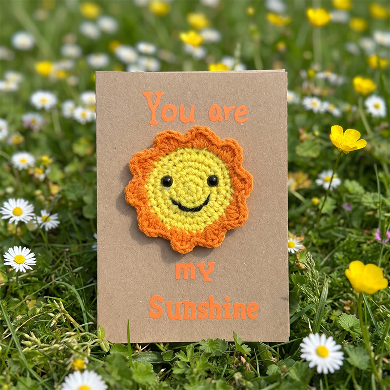 Rubbyoo 3d Greeting Cards - Creative Crochet Holiday Card | Knitted Card For Mother's Day And Birthdays - Sun - You are my Sunshine - image 2