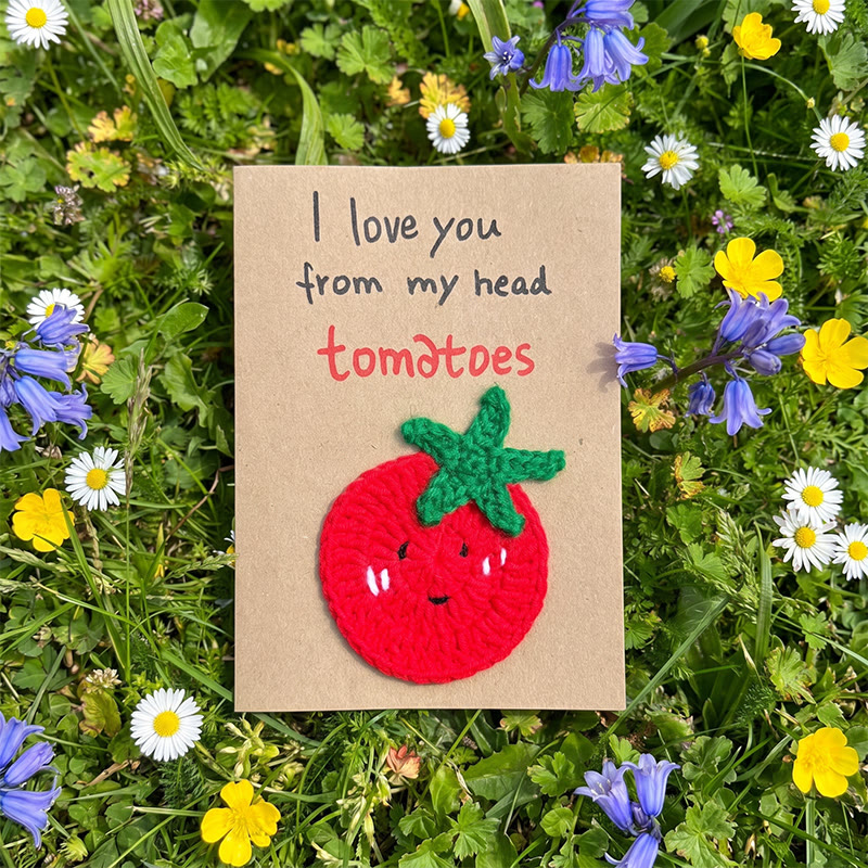 Rubbyoo 3d Greeting Cards - Creative Crochet Holiday Card | Knitted Card For Mother's Day And Birthdays - Tomato- I love you from my head tomatoes - image 12