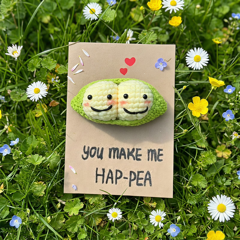 Rubbyoo 3d Greeting Cards - Creative Crochet Holiday Card | Knitted Card For Mother's Day And Birthdays - Pea - YOU MAKE ME HAP-PEA - image 11