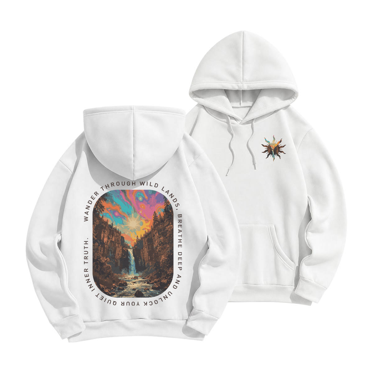 Rubbyoo Wander Through Wild Lands Unisex Hoodie  - White - 2XL - image 7