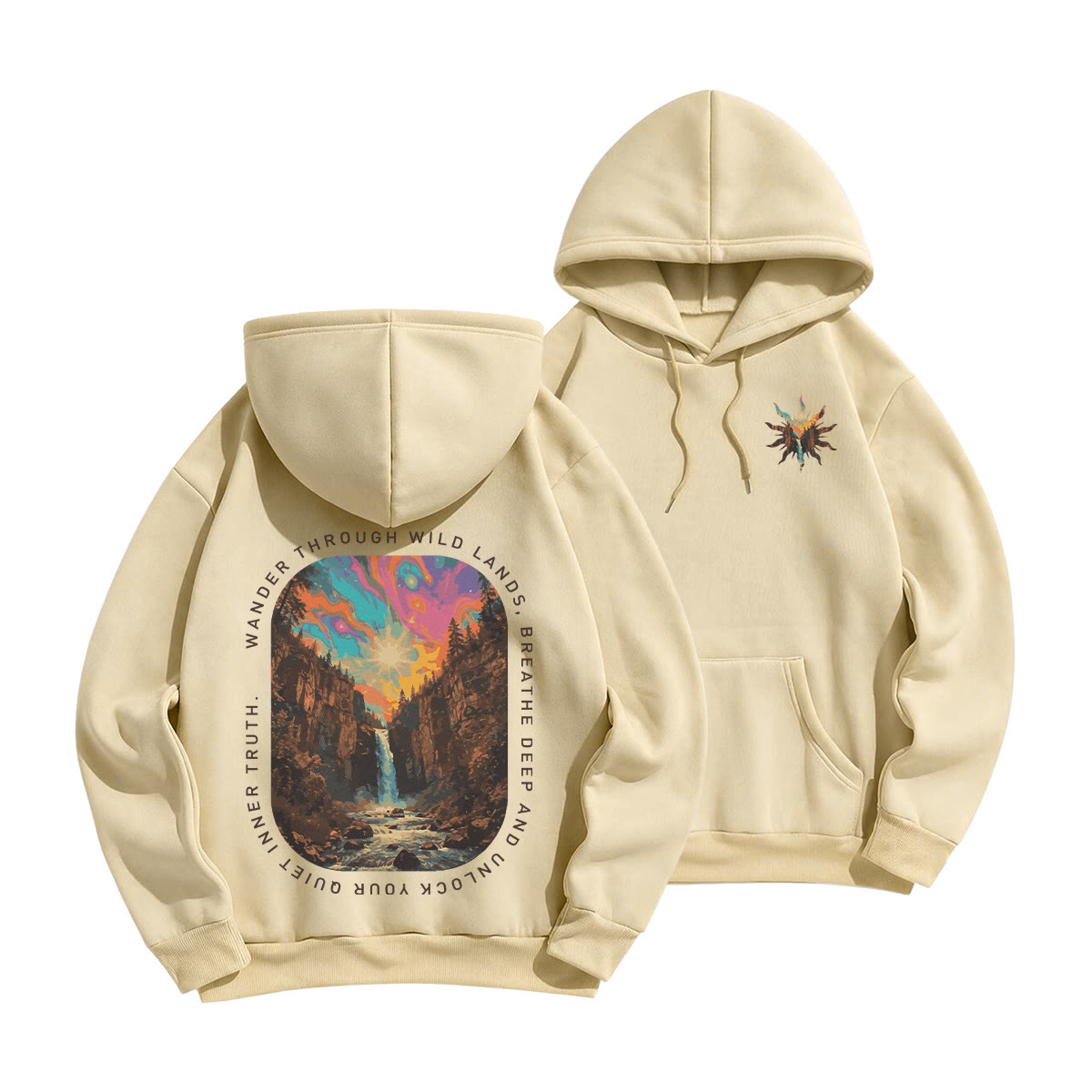 Rubbyoo Wander Through Wild Lands Unisex Hoodie  - Light Coffee - 2XL - image 16