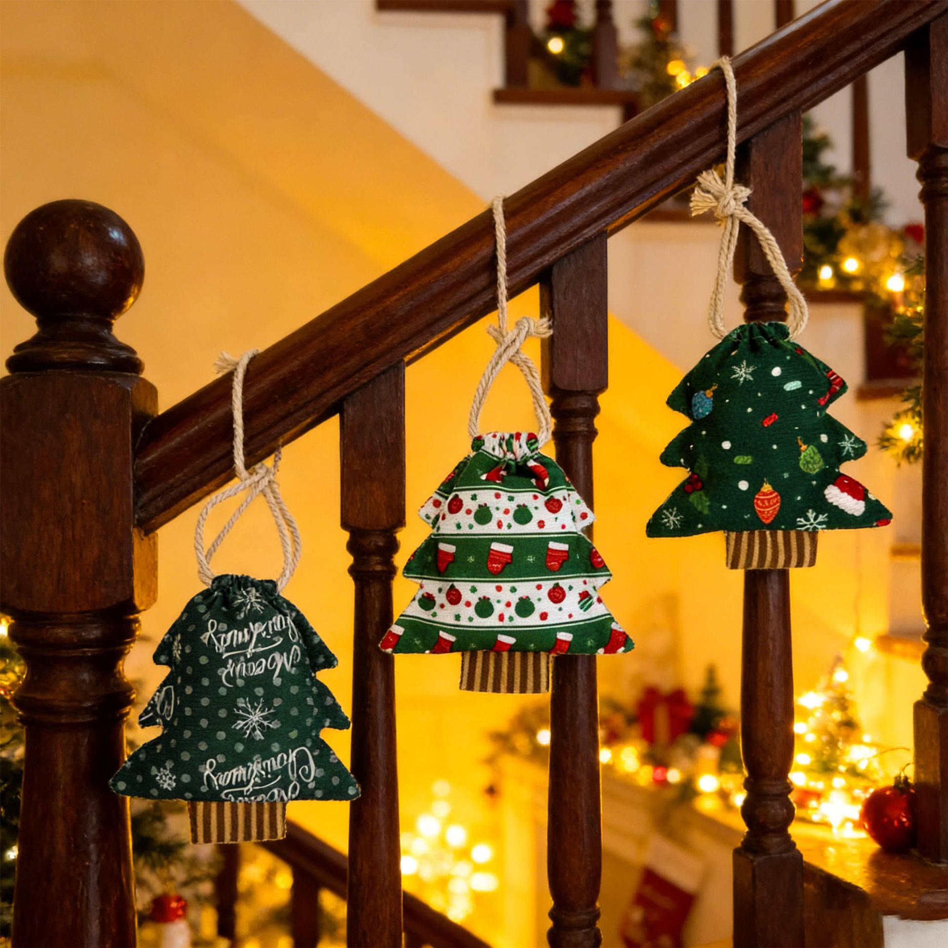Rubbyoo Christmas Tree String Draw Bags - Festive Fireplace Decor | Perfect For Holiday Gift - image 2