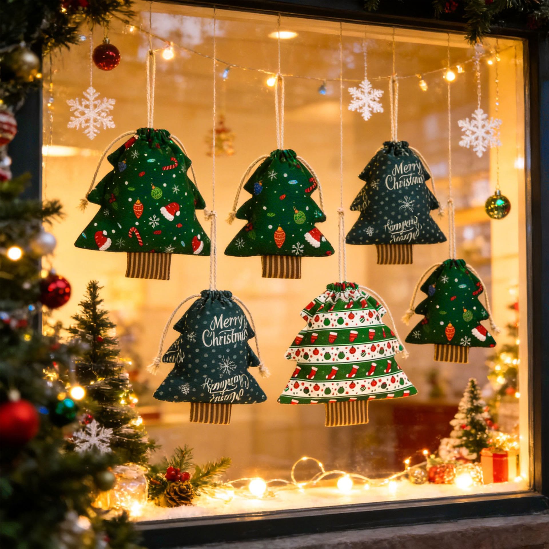 Rubbyoo Christmas Tree String Draw Bags - Festive Fireplace Decor | Perfect For Holiday Gift - image 3