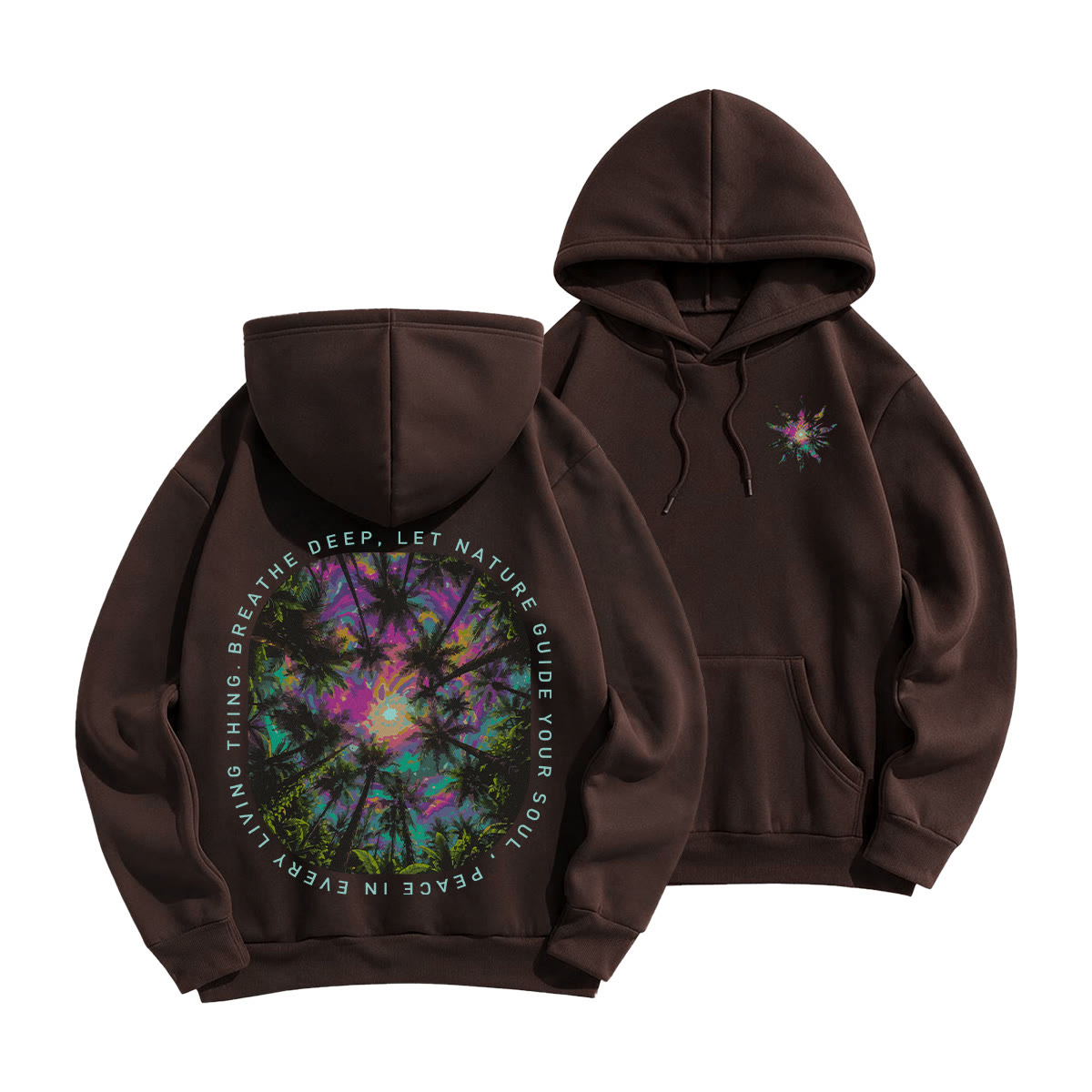 Rubbyoo Let Nature Guide Your Soul Unisex Hoodie  - Coffee - 2XL - image 13