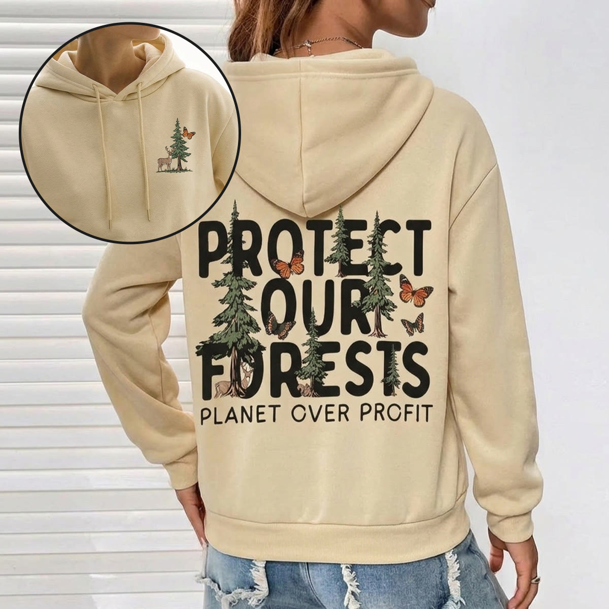 Rubbyoo Protect Our Forests Unisex Hoodie  - image 3