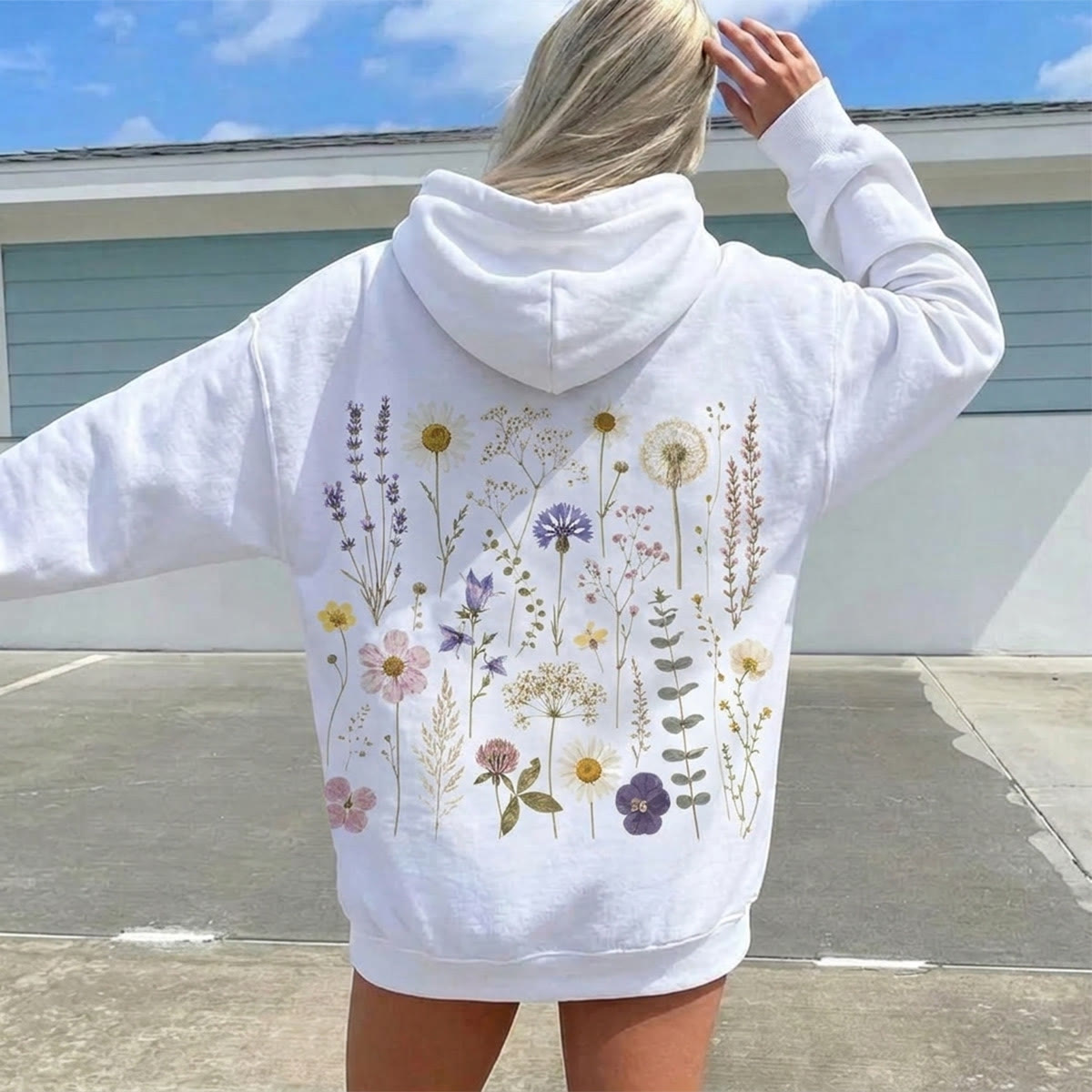 Rubbyoo Rustic Beautiful Flowers Unisex Hoodie  - image 3
