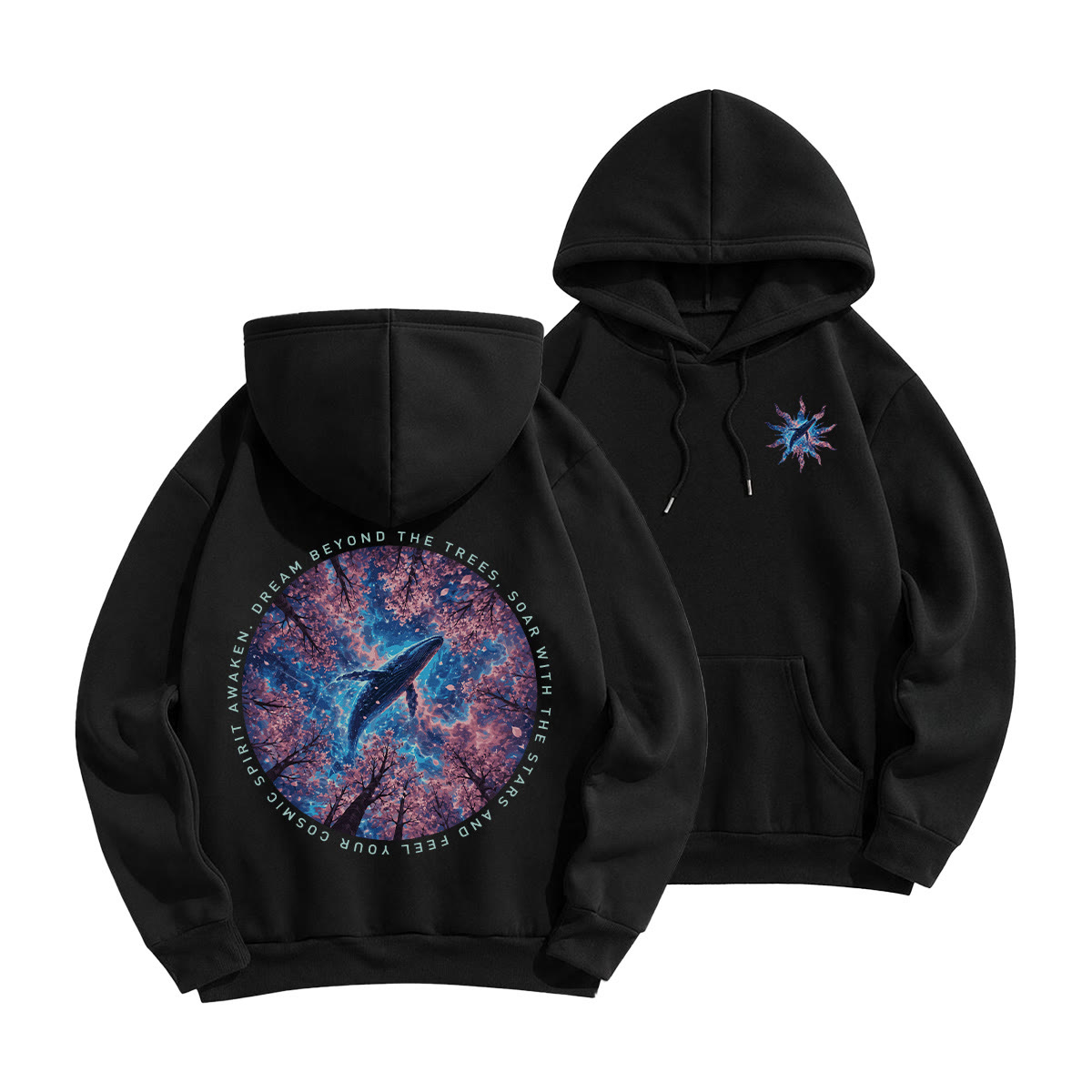 Rubbyoo Soar With The Stars Unisex Hoodie - Black - 2XL - image 1