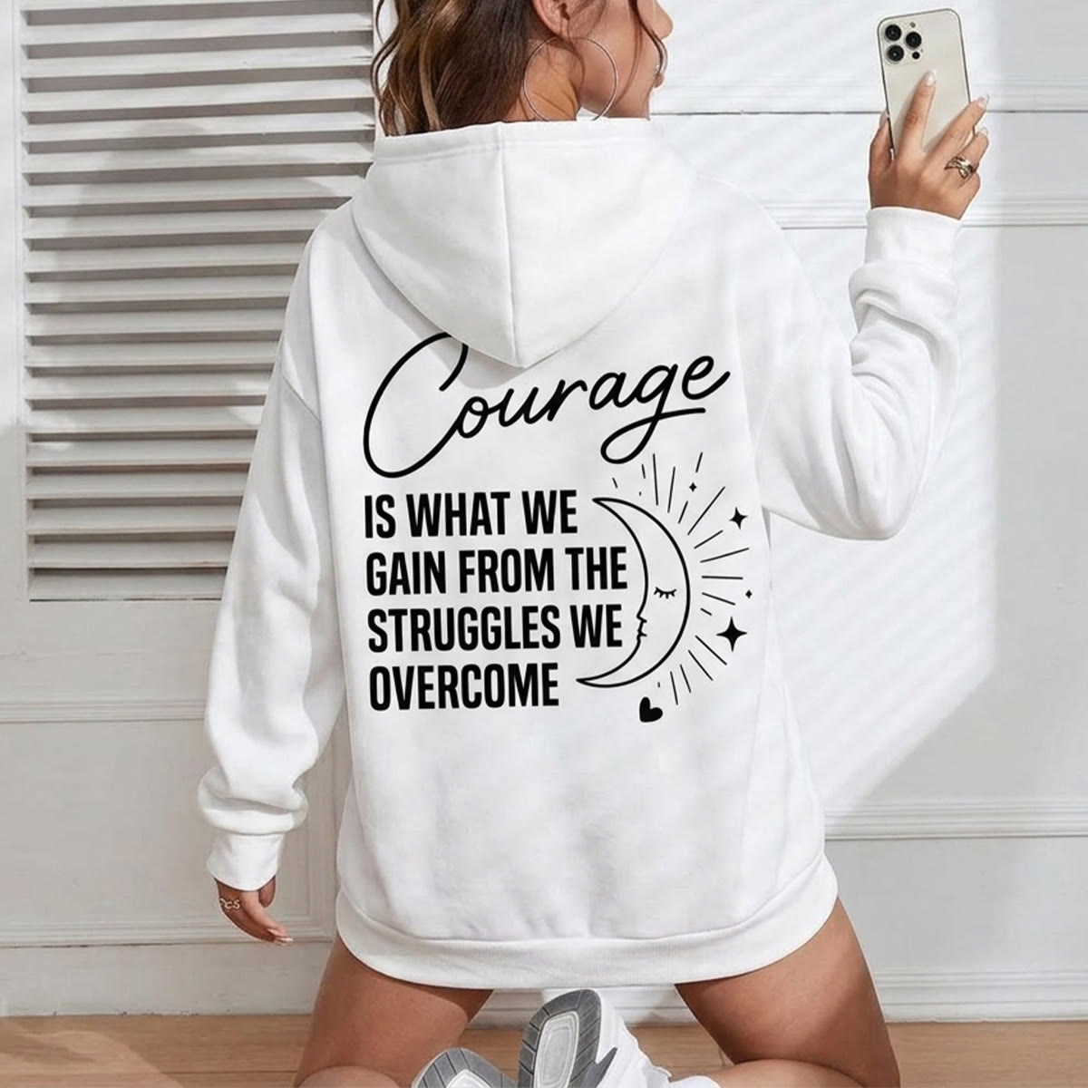 Rubbyoo Courage Is What We Gain From The Struggles Unisex Hoodie - image 2