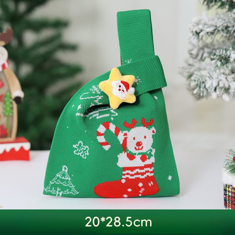 Rubbyoo Festive Knitted Apple Bag - Christmas Eve Gift Bags | Nice Christmas Gifts For Kids   - Star B - image 6