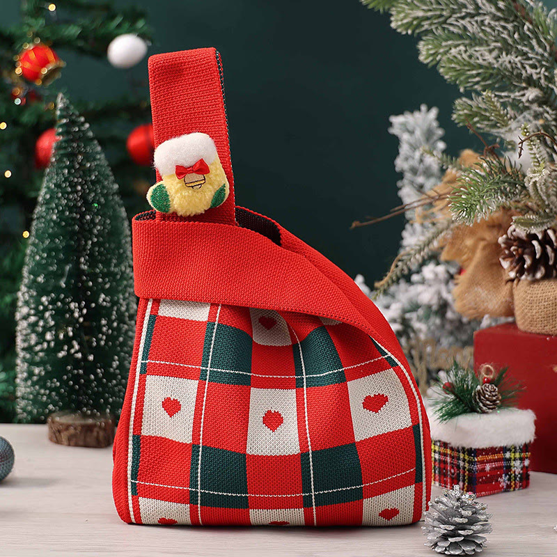 Rubbyoo Festive Knitted Apple Bag - Christmas Eve Gift Bags | Nice Christmas Gifts For Kids   - Christmas stocking - image 8