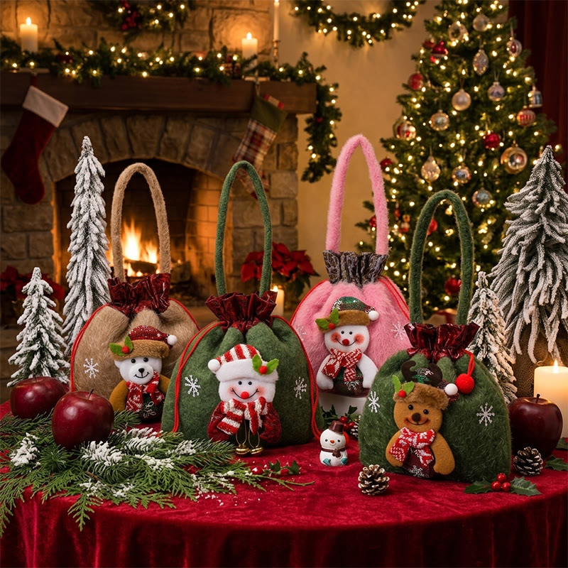 Rubbyoo Plush Christmas Apple Bag - Special Christmas Handbag | Personalized Festive Sack | Nice Holiday Gift - 4-Piece Bundle - image 2