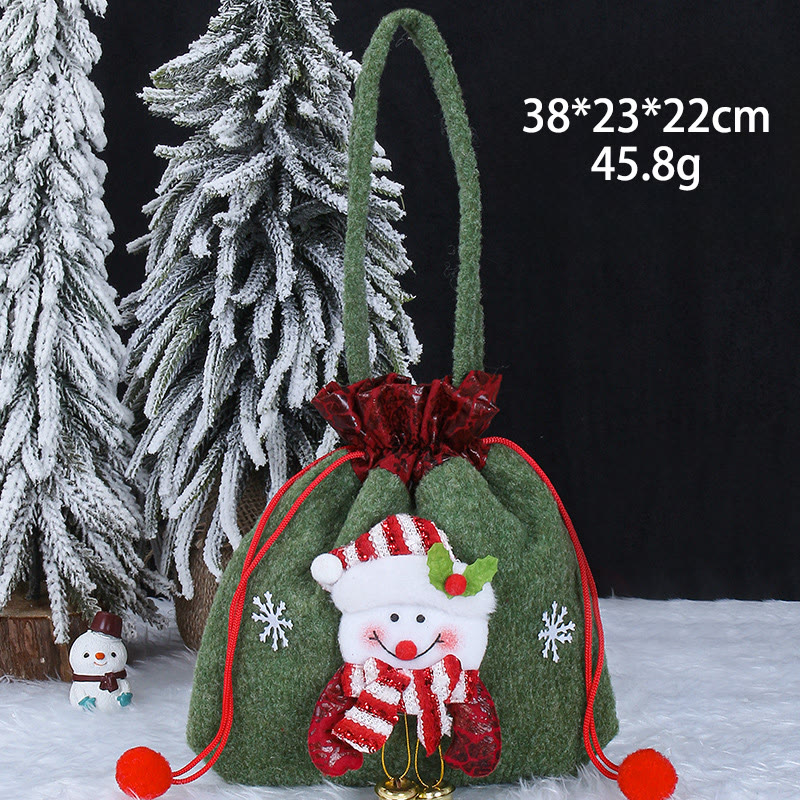 Rubbyoo Plush Christmas Apple Bag - Special Christmas Handbag | Personalized Festive Sack | Nice Holiday Gift - Snowman B - image 7