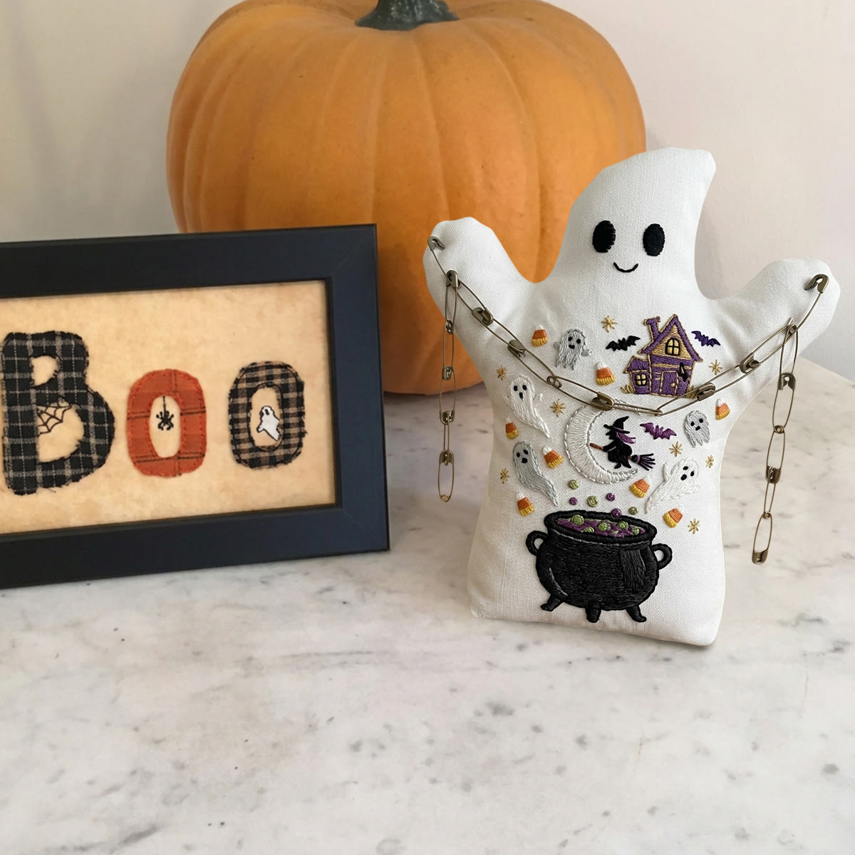 Rubbyoo Ghost Embroidery Kit - Witch's Magical Cauldron | Spooky Halloween Shelf Decor For Kids | Witchy And Ghost Craft - image 5