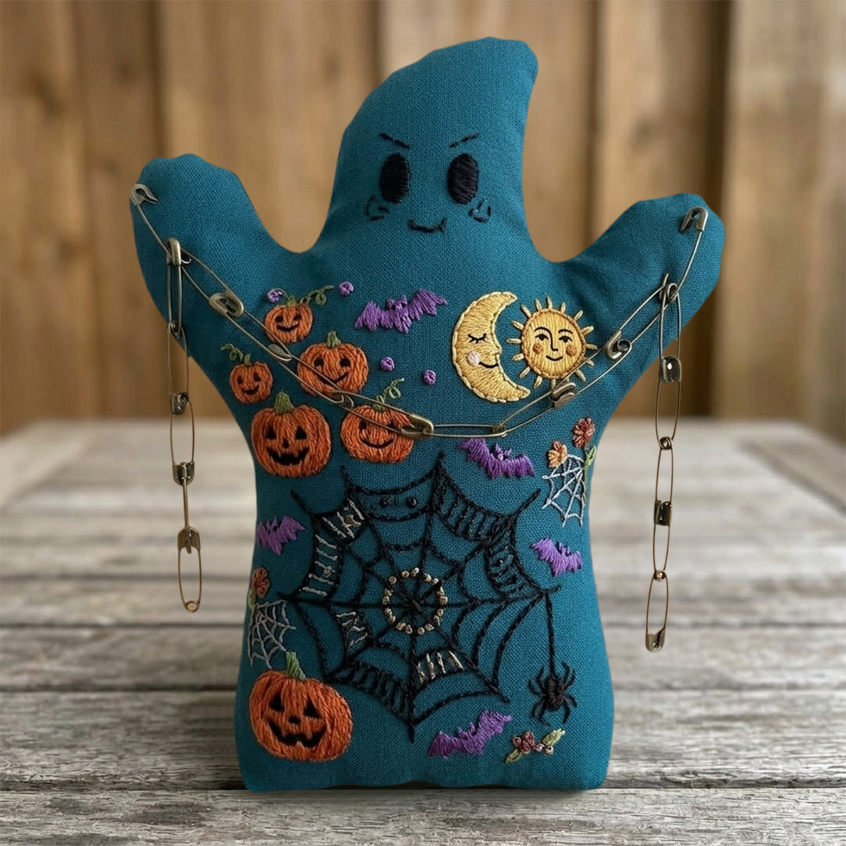 Rubbyoo Ghost Embroidery Kit - Jack-o'-lantern Dreamscape | Handmade Spooky Halloween Craft | Dark Academia Design For Gothic Lovers - image 3
