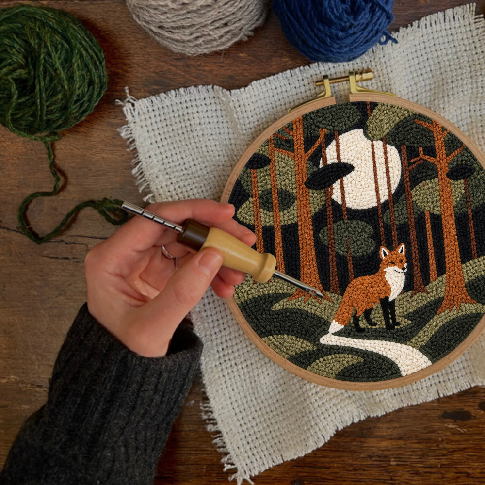 Forest Fox Punch Needle Kit -  Cozy Woodland Vibe Decor | Unique Animal Craft Kit - image 8
