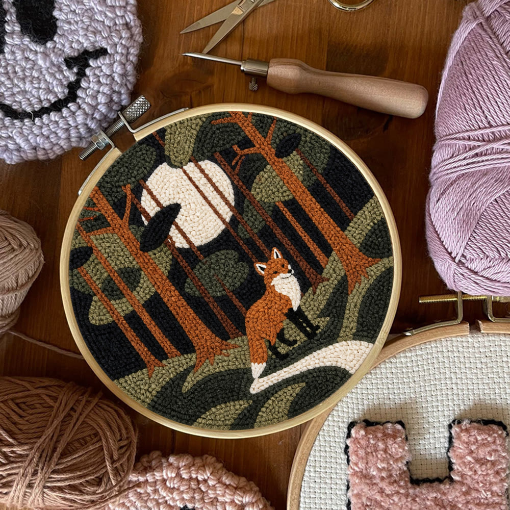 Forest Fox Punch Needle Kit -  Cozy Woodland Vibe Decor | Unique Animal Craft Kit - image 6
