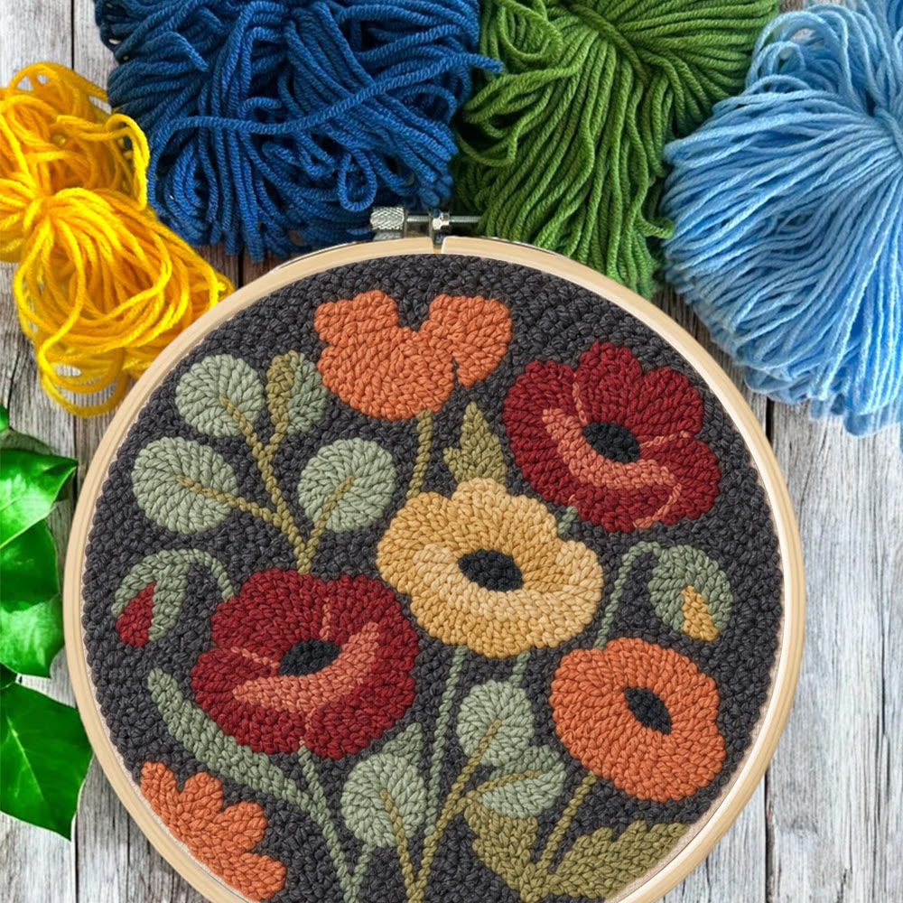 Vintage Bloom Punch Needle Kit -  Rustic Garden Theme Handicraft | Intricate Floral Art Piece - image 6
