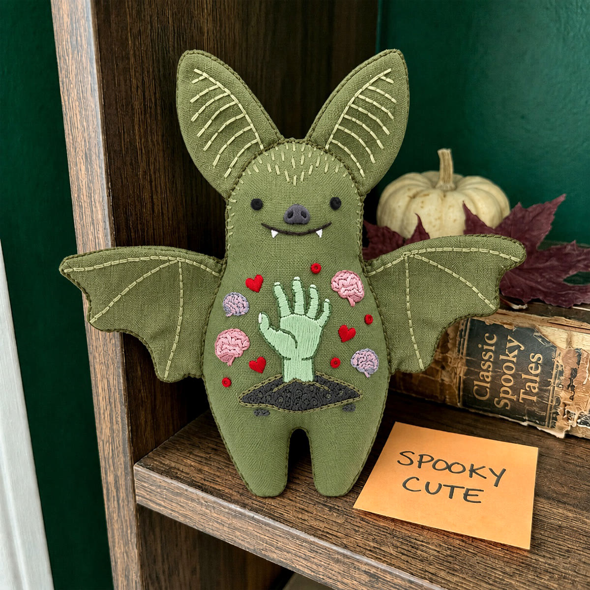 Rubbyoo Bat Embroidery Kit - Spooky Zombie Hand | Halloween Gothic Horror Decor | Dark Academia Diy Craft - image 9