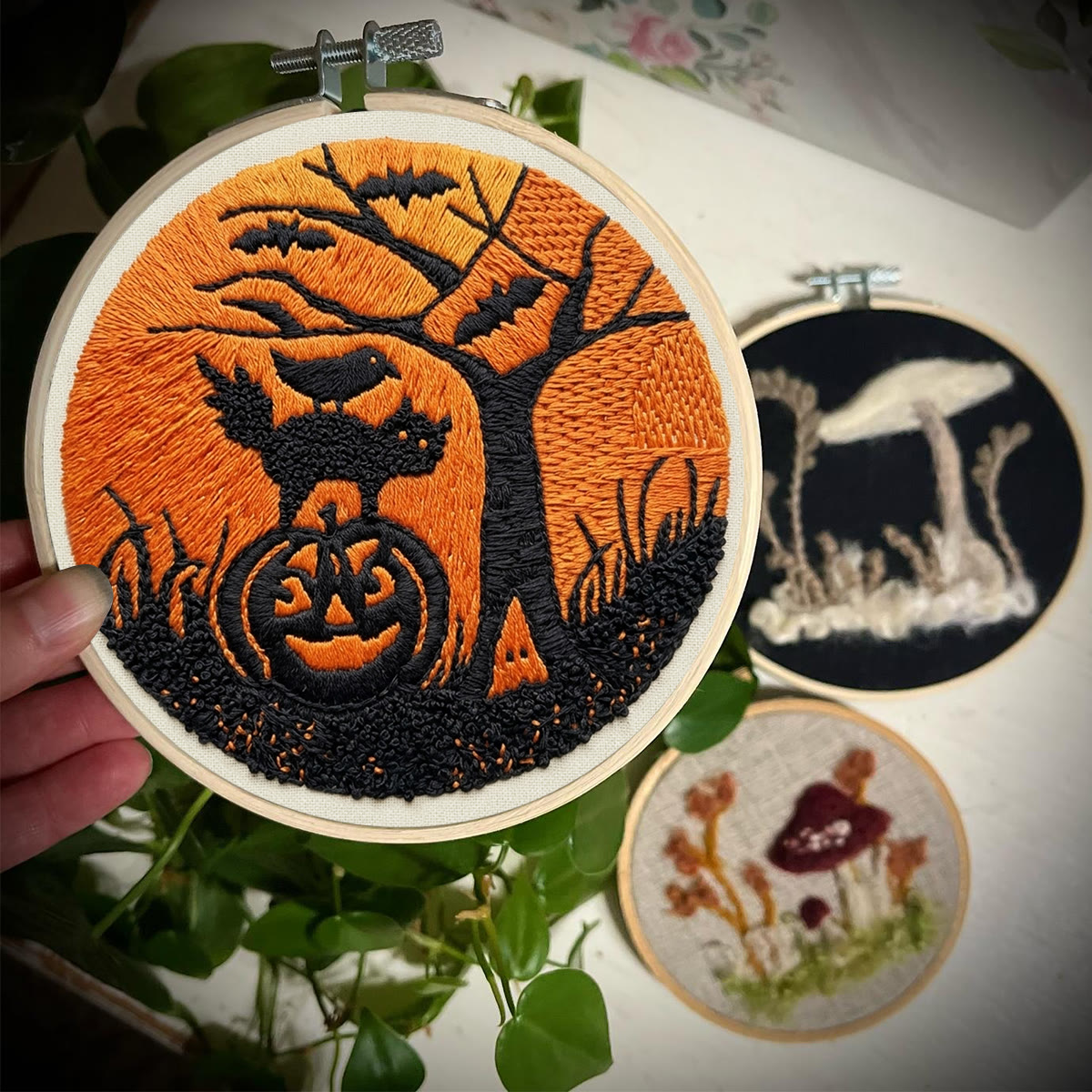 Rubbyoo Embroidery Kit - Magical  Midnight | Intricate Pumpkin & Cat Pattern | Halloween Room Accent - image 8