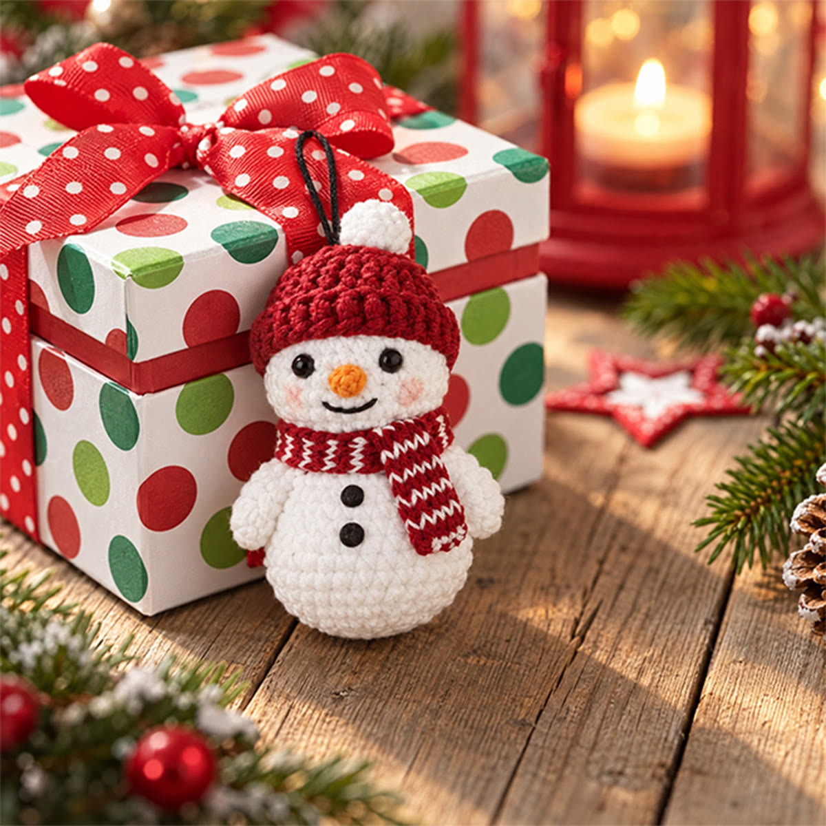 Diy Handmade Christmas Snowman Crochet Kit - Unique Decorative Keychain | Christmas Tree Hanging Ornament - image 2