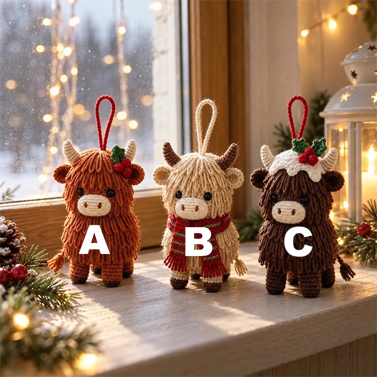 Diy Handmade Highland Cow Crochet Kit - Festive Hanging Ornament | Special Holiday Gift  - Cow - C - image 7