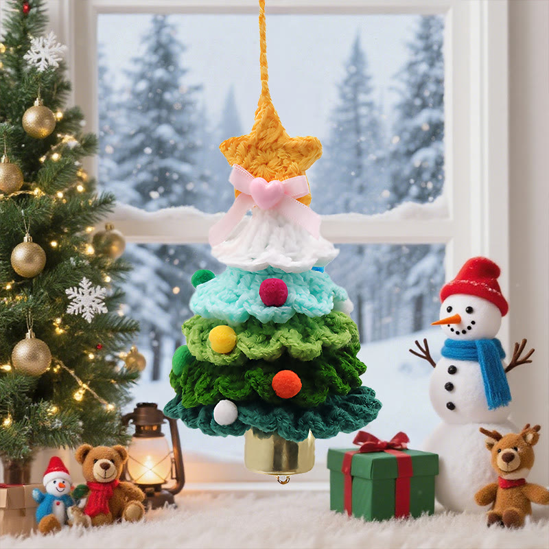 Rubbyoo Colorful Xmas Tree Hanging - Handmade Crochet Christmas Ornament | Festive Party Accent - Dark green - image 2