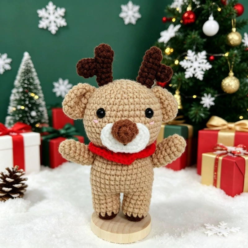 Rubbyoo Vintage Christmas Tree Ornament - Diy Crochet Xmas Hanging | Festive Holiday Home  Accent - Reindeer - image 7