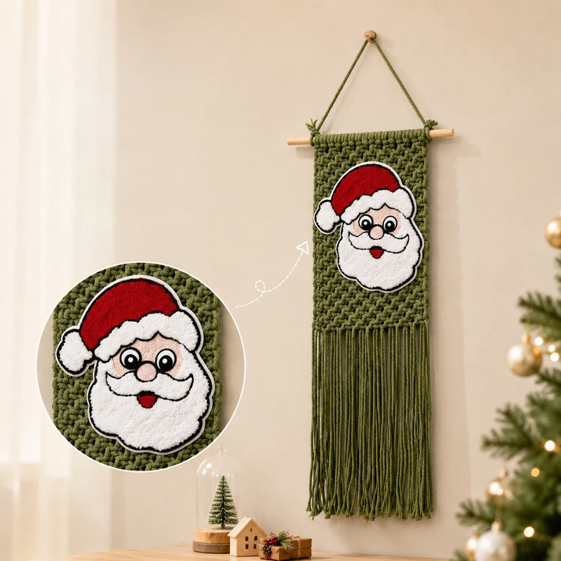 Rubbyoo Santa Claus Tassel Woven Wall Hanging - Handmade Christmas  Artwork | Festive Decor For Cozy Home Interior - image 4
