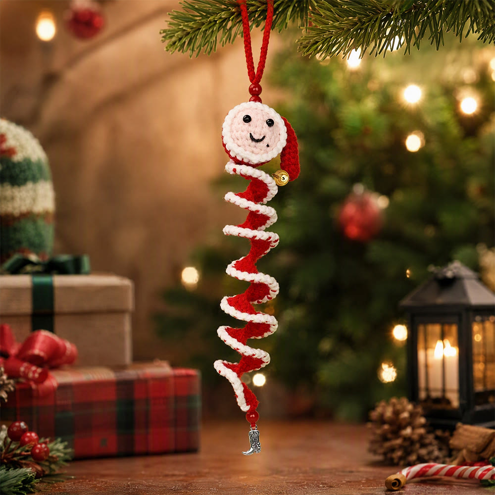 Rubbyoo Lovely Crochet Christmas Hanging Decor - Handmade Festive Door Hanger | Cute Holiday Room Accent  - Elf - image 5