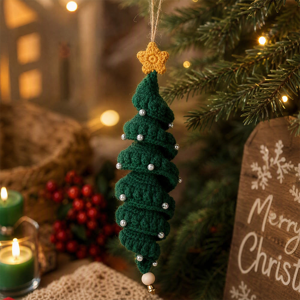 Rubbyoo Lovely Crochet Christmas Hanging Decor - Handmade Festive Door Hanger | Cute Holiday Room Accent  - Xmas Tree - image 4