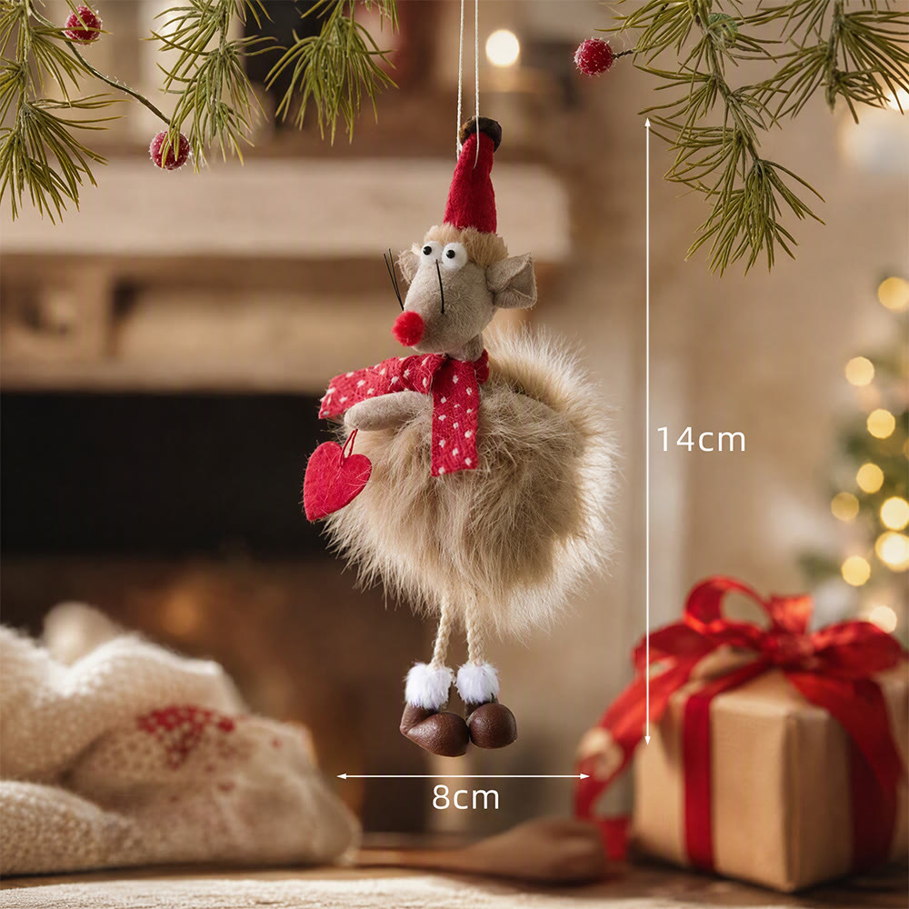 Rubbyoo Cute Mouse Plush Ornament  - Xmas Tree Hanging Decor | Handcrafted Christmas Party Accent - C - image 5