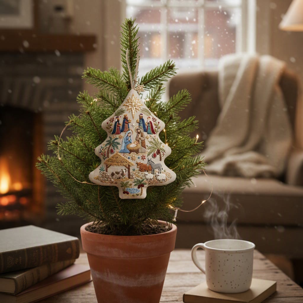 Rubbyoo Tree-shaped Embroidery Kit - The Birth Of Jesus | Ideal Religious Christmas Accent | Christian Nativity Scene Craft - image 9