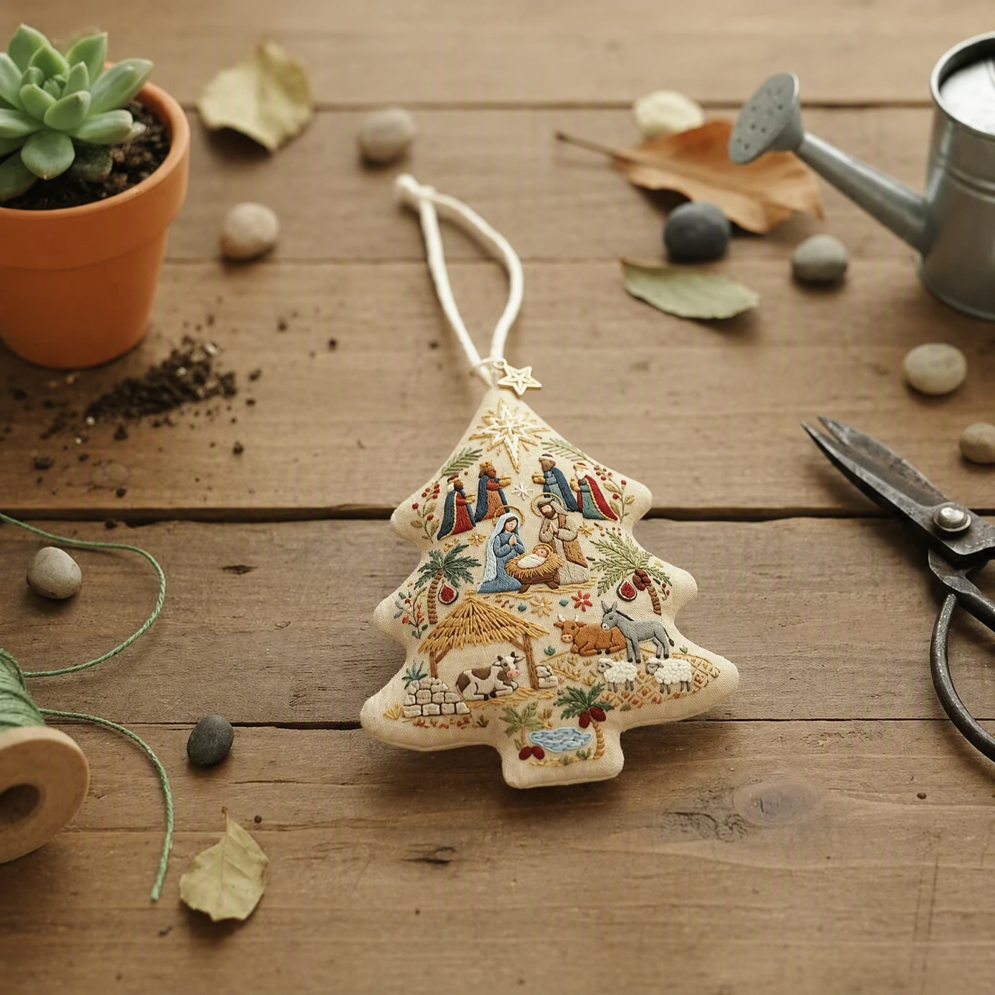 Rubbyoo Tree-shaped Embroidery Kit - The Birth Of Jesus | Ideal Religious Christmas Accent | Christian Nativity Scene Craft - image 7