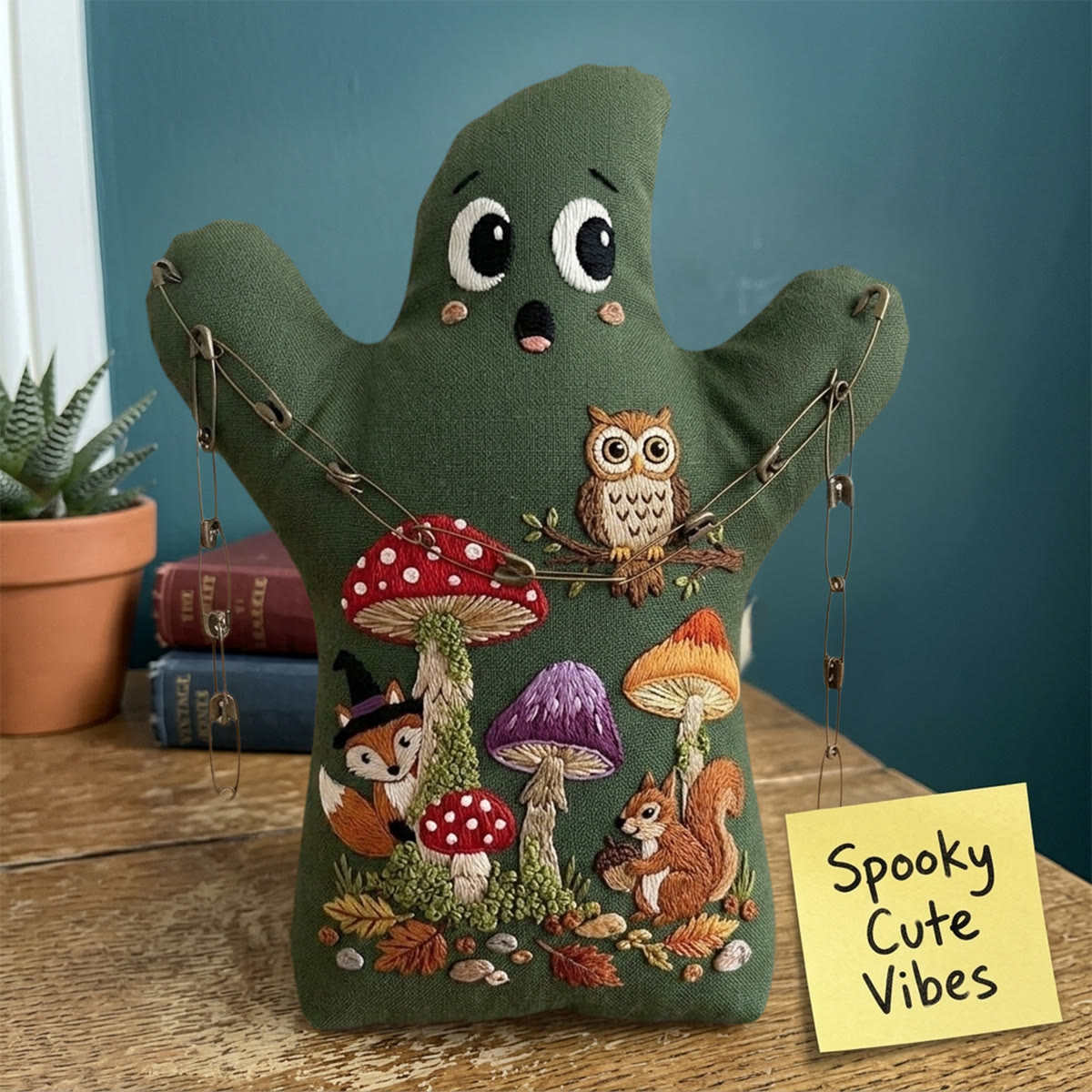 Rubbyoo Ghost Embroidery Kit - Halloween Forest Club | Holiday Nursery Room Decor | Ideal Sewing Craft For Nature Lovers - image 5