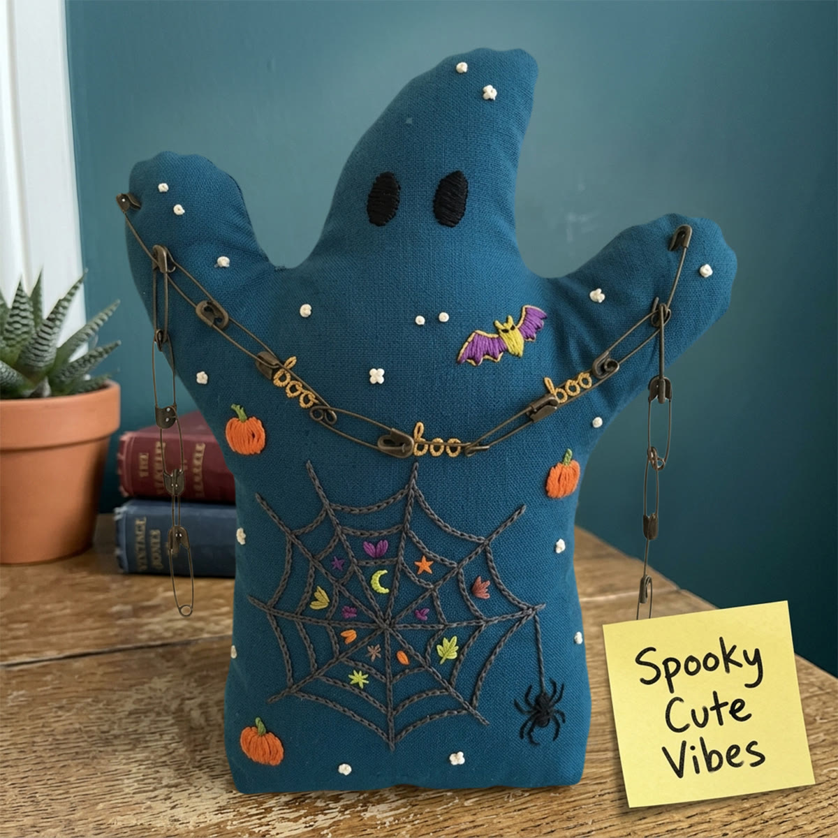 Rubbyoo Ghost Embroidery Kit - Mysterious Spider Web | Perfect Halloween Nursery Room Accent | Ideal Handmade Craft For Beginners - image 6
