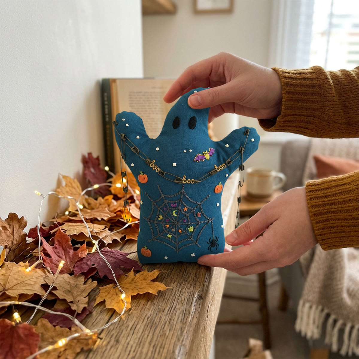 Rubbyoo Ghost Embroidery Kit - Mysterious Spider Web | Perfect Halloween Nursery Room Accent | Ideal Handmade Craft For Beginners - image 7