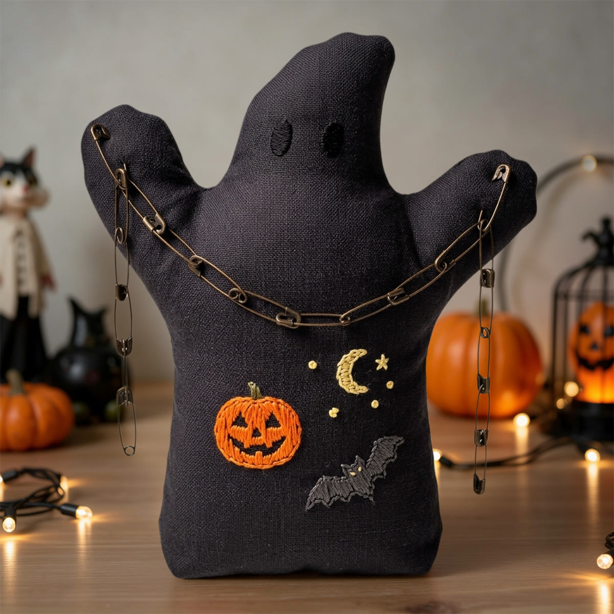 Rubbyoo Ghost Embroidery Kit - Tiny Jack-o-lantern | Simple Handmade Halloween Gift | Easy Sewing Kit For Beginners - image 3
