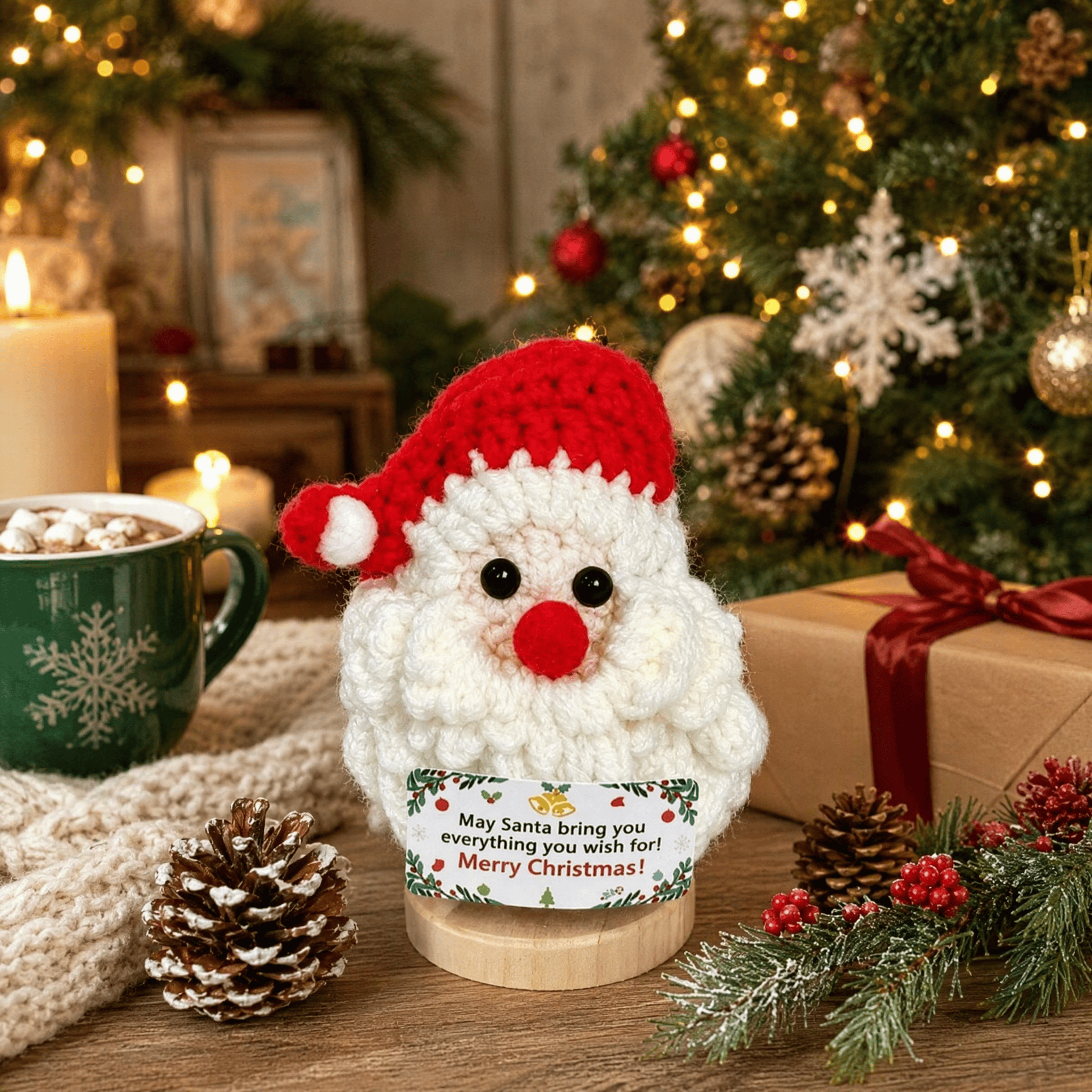 Rubbyoo Lovely Christmas Doll - Handmade Festive Crochet Accent | Inspirational Holiday Desk Decor - Santa B - image 4