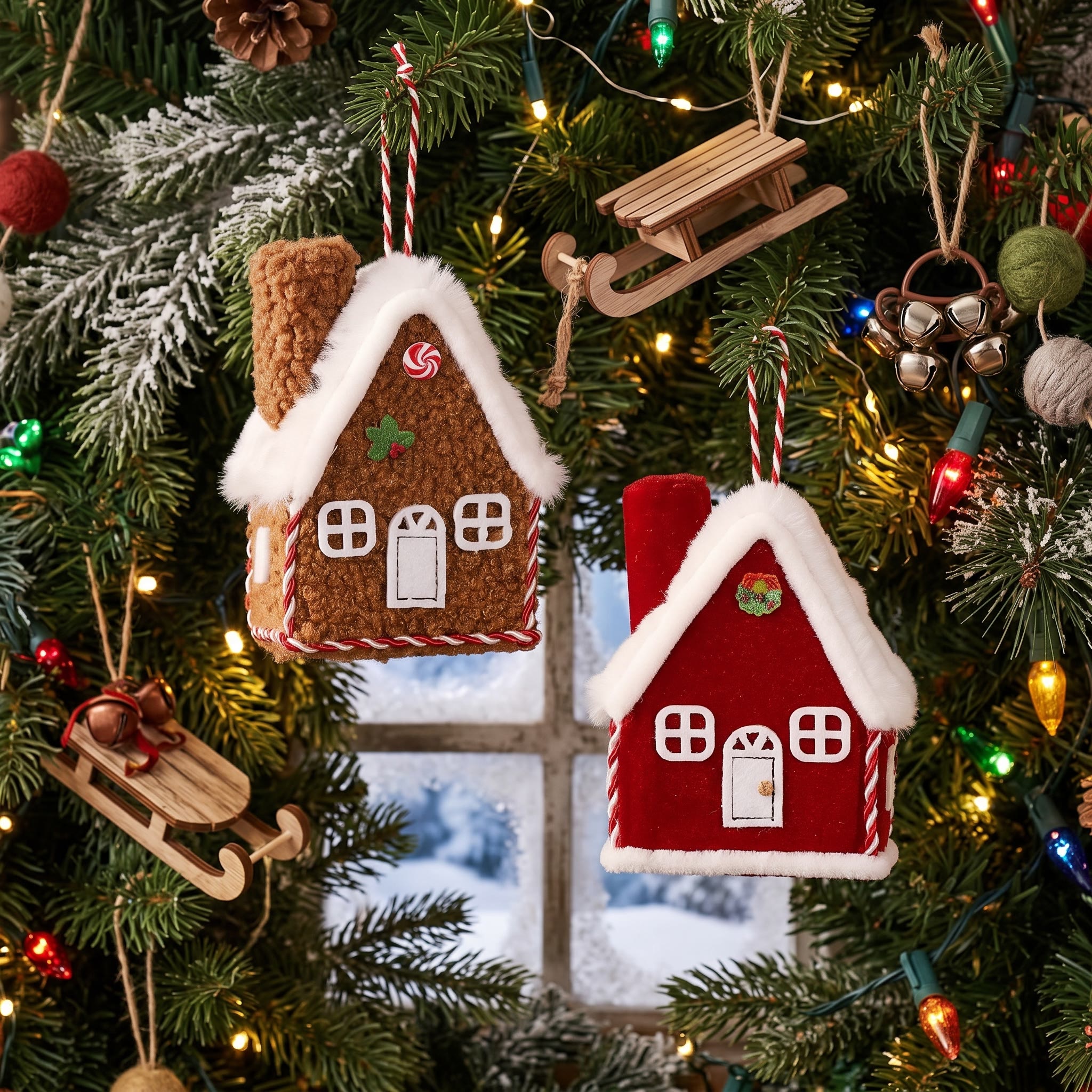 Rubbyoo Mini Christmas House - Festive Fabric Room Ornament| Charming Cozy Xmas Tree Hanging - image 3