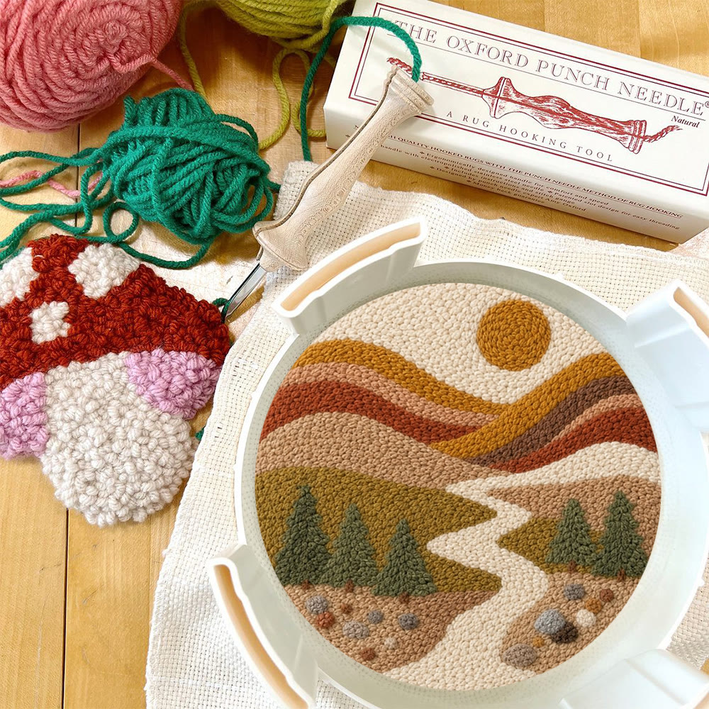 Golden Mountain Range Punch Needle Kit - Beginner-Friendly DIY Craft Project | Landscape Motif Gift For Nature Lover - image 10