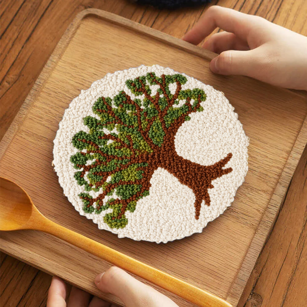Grand Oak Punch Needle Kit - Handmade Tree Pattern Decor | Botanical Wall Hanging Art - image 11