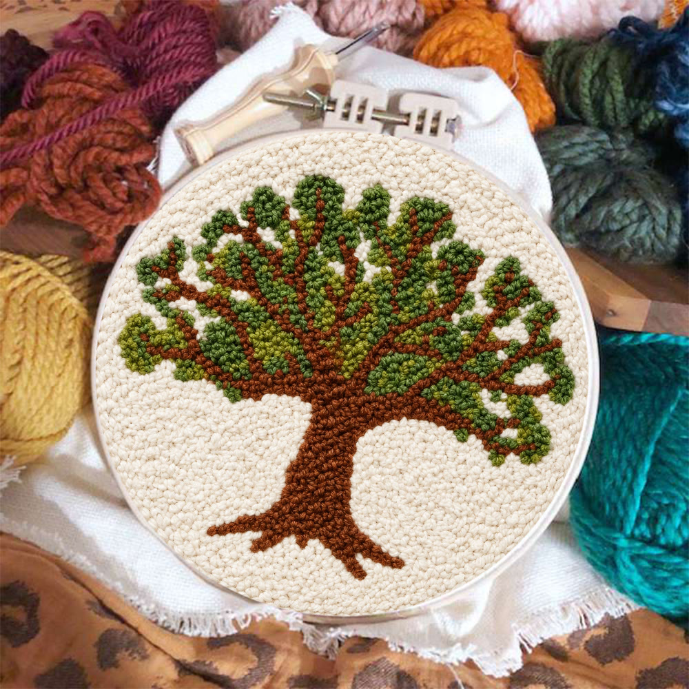 Grand Oak Punch Needle Kit - Handmade Tree Pattern Decor | Botanical Wall Hanging Art - image 5