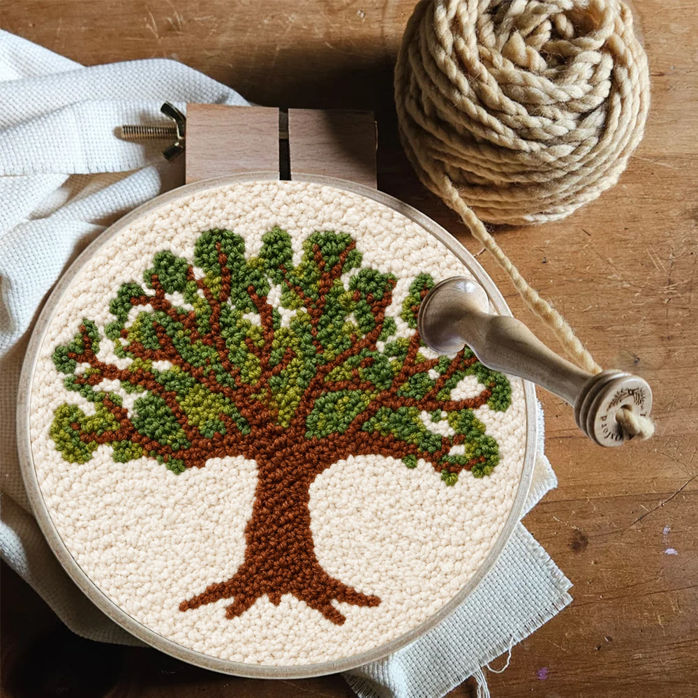 Grand Oak Punch Needle Kit - Handmade Tree Pattern Decor | Botanical Wall Hanging Art - image 9