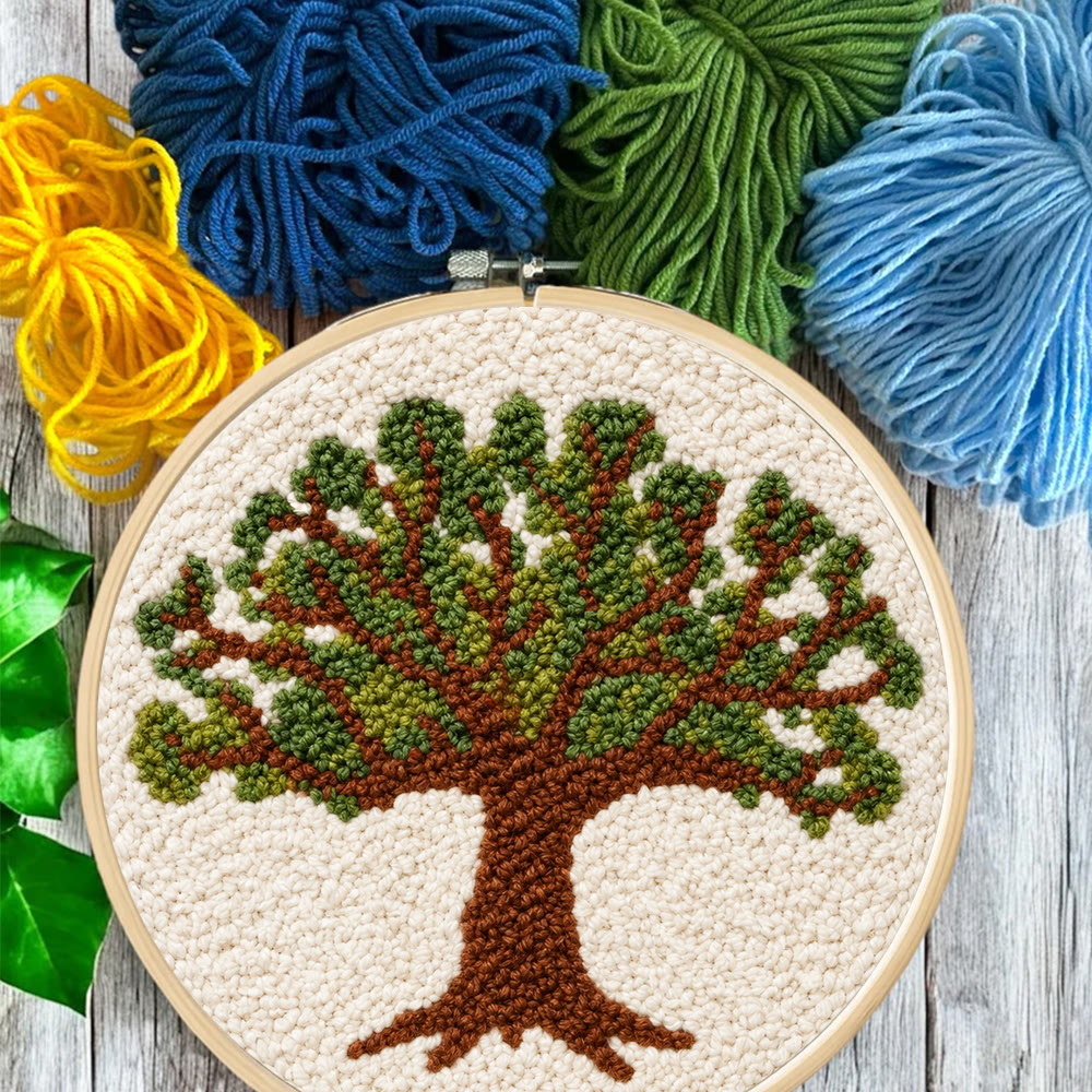 Grand Oak Punch Needle Kit - Handmade Tree Pattern Decor | Botanical Wall Hanging Art - image 4