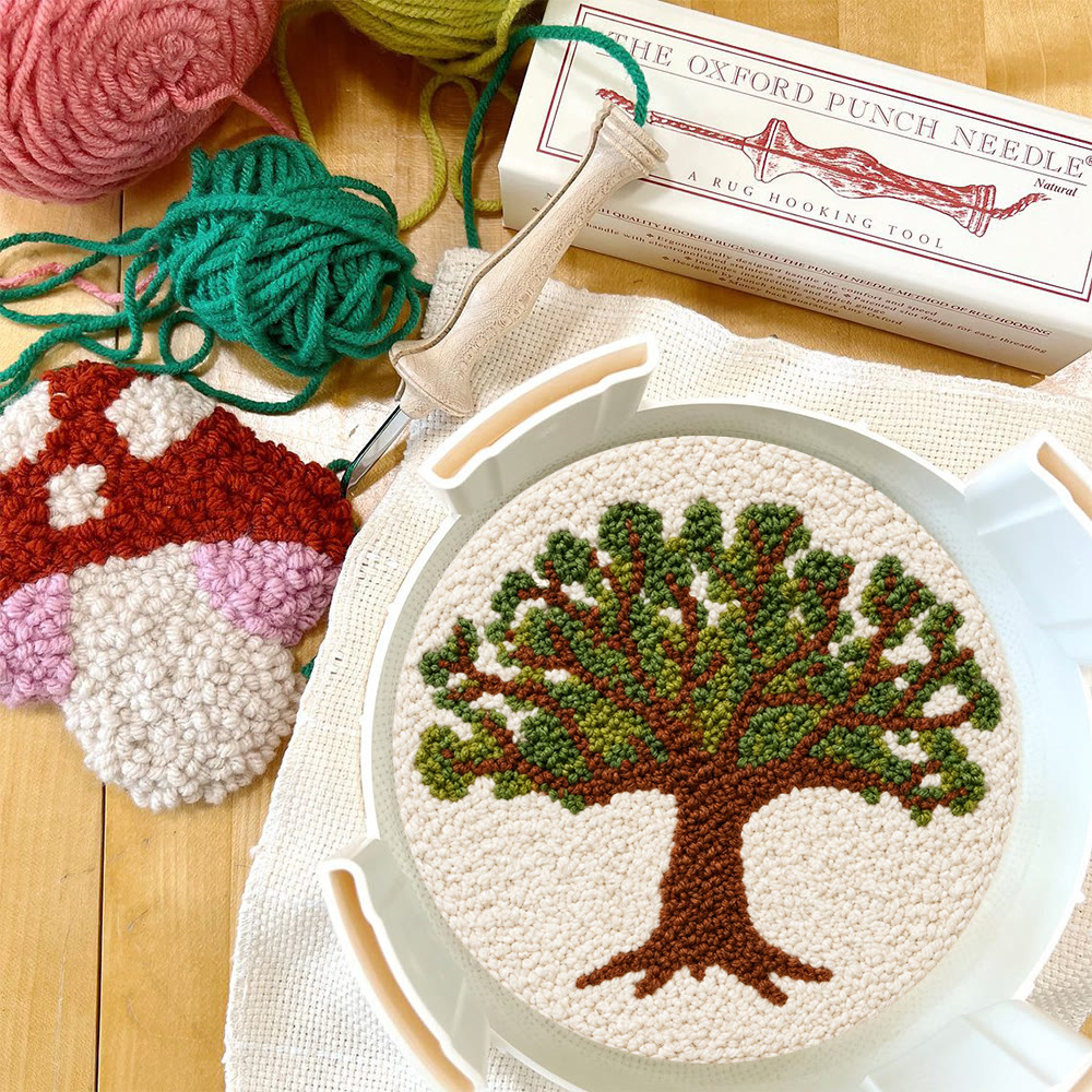 Grand Oak Punch Needle Kit - Handmade Tree Pattern Decor | Botanical Wall Hanging Art - image 10