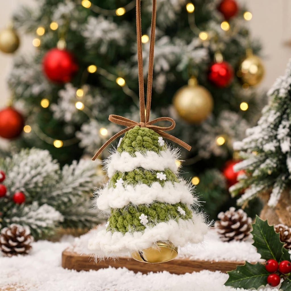 Rubbyoo Crochet Christmas Bell Charm – Lovely Xmas Tree Hanging | Cozy Holiday Home Decor - image 4
