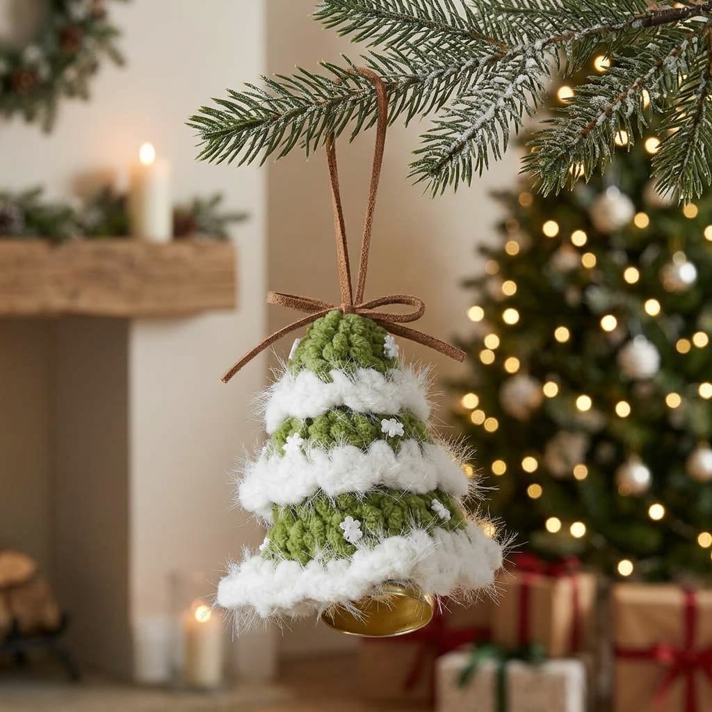 Rubbyoo Crochet Christmas Bell Charm – Lovely Xmas Tree Hanging | Cozy Holiday Home Decor - image 5