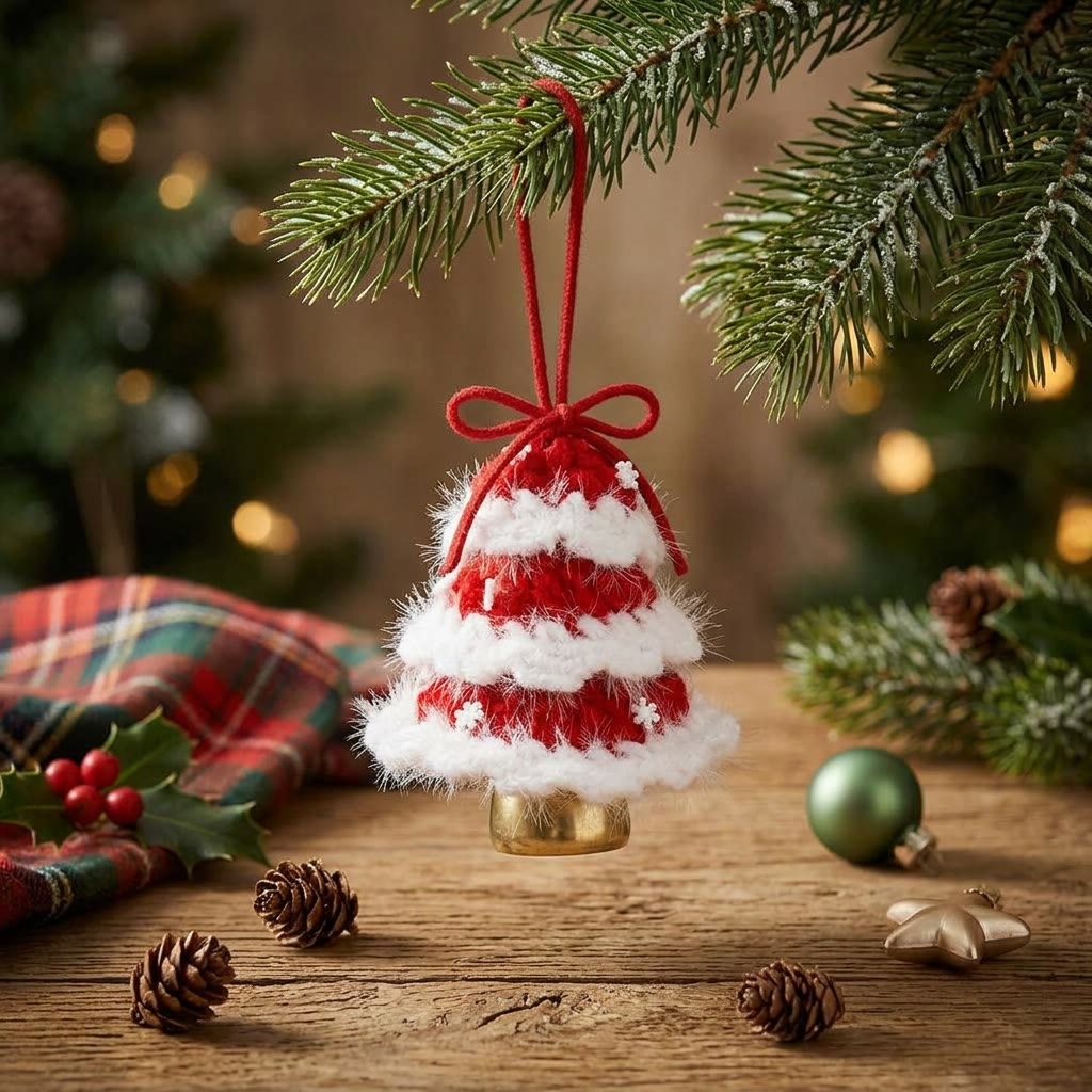Rubbyoo Crochet Christmas Bell Charm – Lovely Xmas Tree Hanging | Cozy Holiday Home Decor - image 6