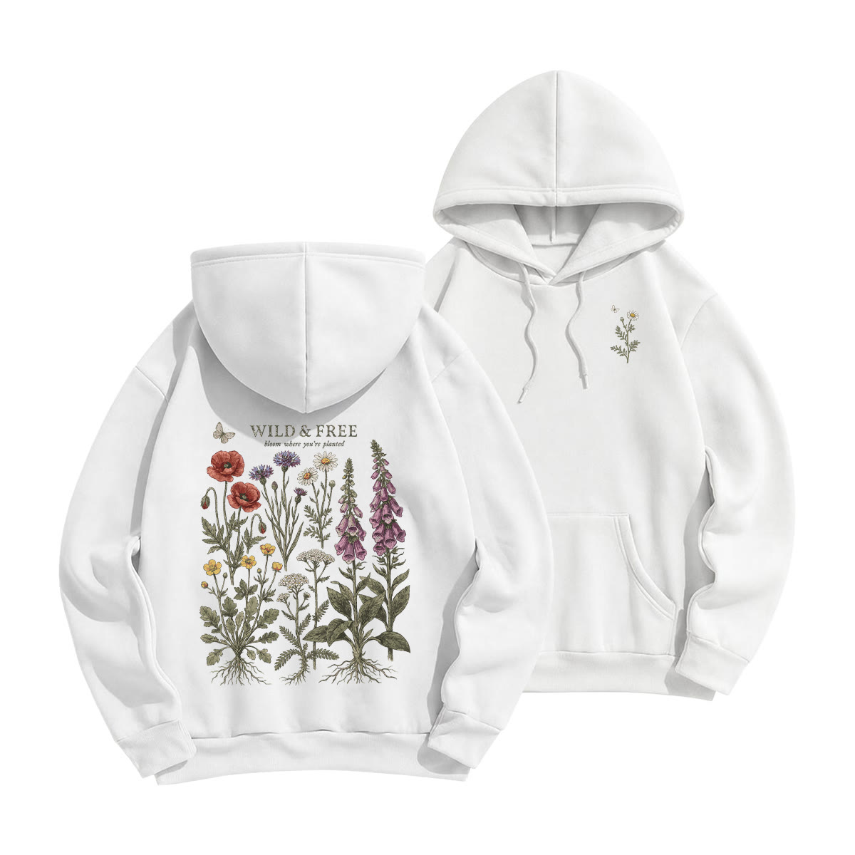Rubbyoo Wild & Free Unisex Hoodie - White - 2XL - image 1