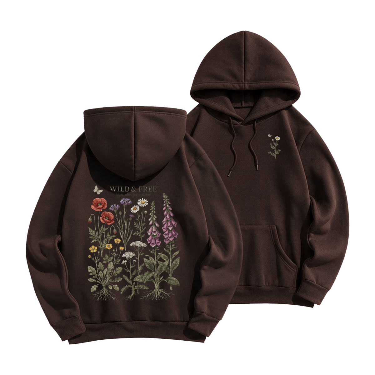 Rubbyoo Wild & Free Unisex Hoodie - Coffee - 2XL - image 16